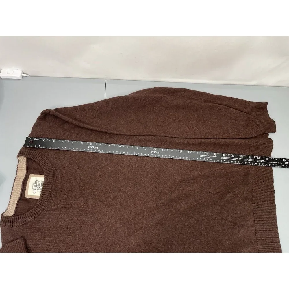 Old Navy Crewneck Sweater Cashmere Cotton Blend Brown Mens XXL